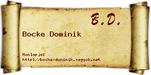 Bocke Dominik névjegykártya